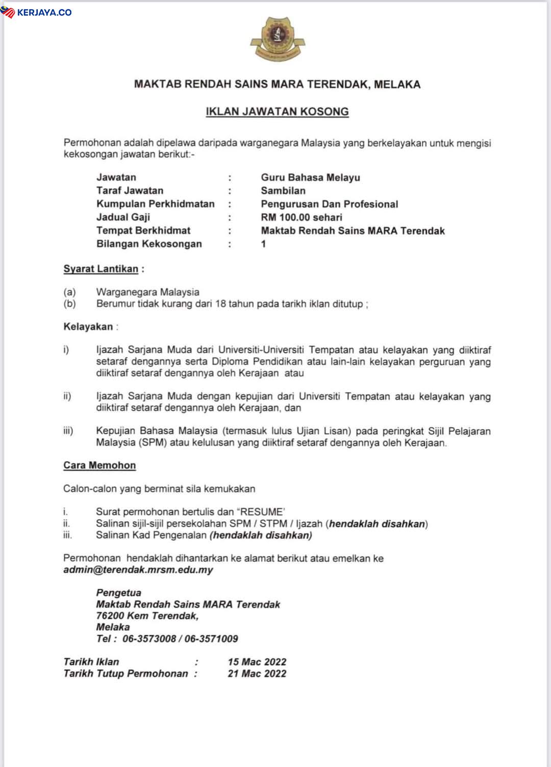 Maktab Rendah Sains Mara (MRSM) Terendak