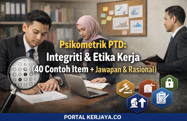 Psikometrik PTD: Integriti & Etika Kerja (40 Contoh Item + Jawapan & Rasional)