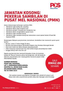 Temuduga Terbuka Pekerja Sambilan Pusat Mel Nasional