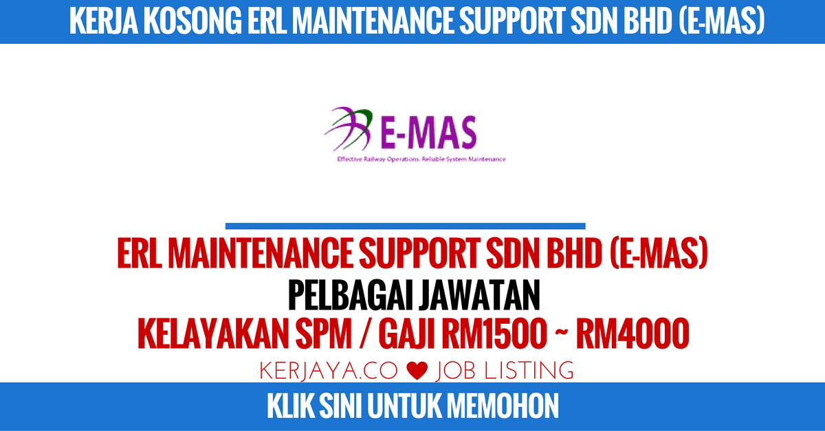 Erl-maintenance-support-sdn-bhd-e-mas • Kerja Kosong Kerajaan