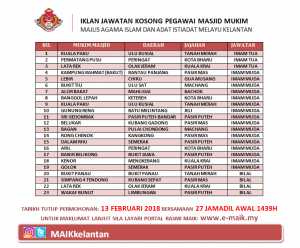 Iklan Jawatan Majlis Agama Islam dan Adat Istiadat Melayu 