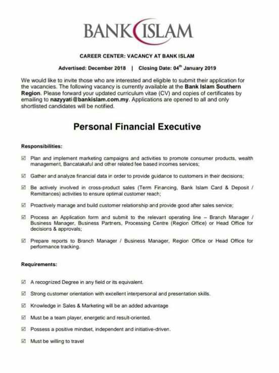Job vacancies in bank negara malaysia