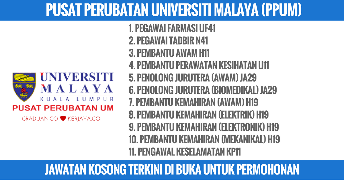 Pusat-perubatan-universiti-malaya-ppum • Kerja Kosong Kerajaan
