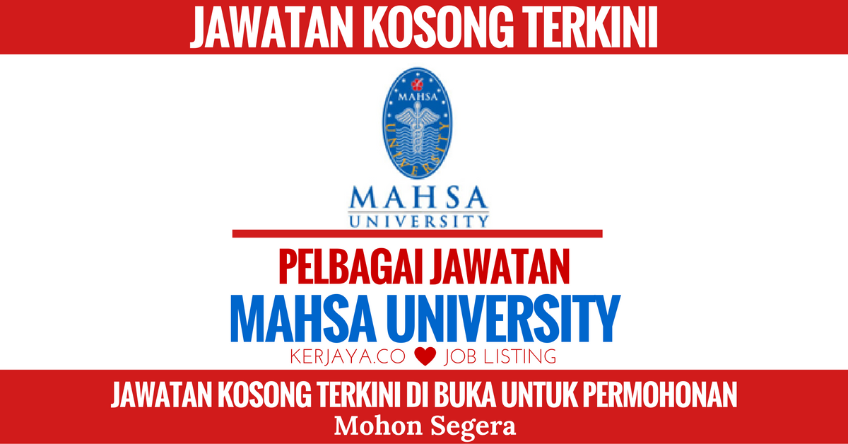 Mahsa-university • Kerja Kosong Kerajaan