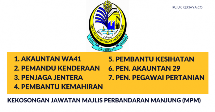 Jawatan Kosong Terkini Majlis Perbandaran Manjung (MPM ...