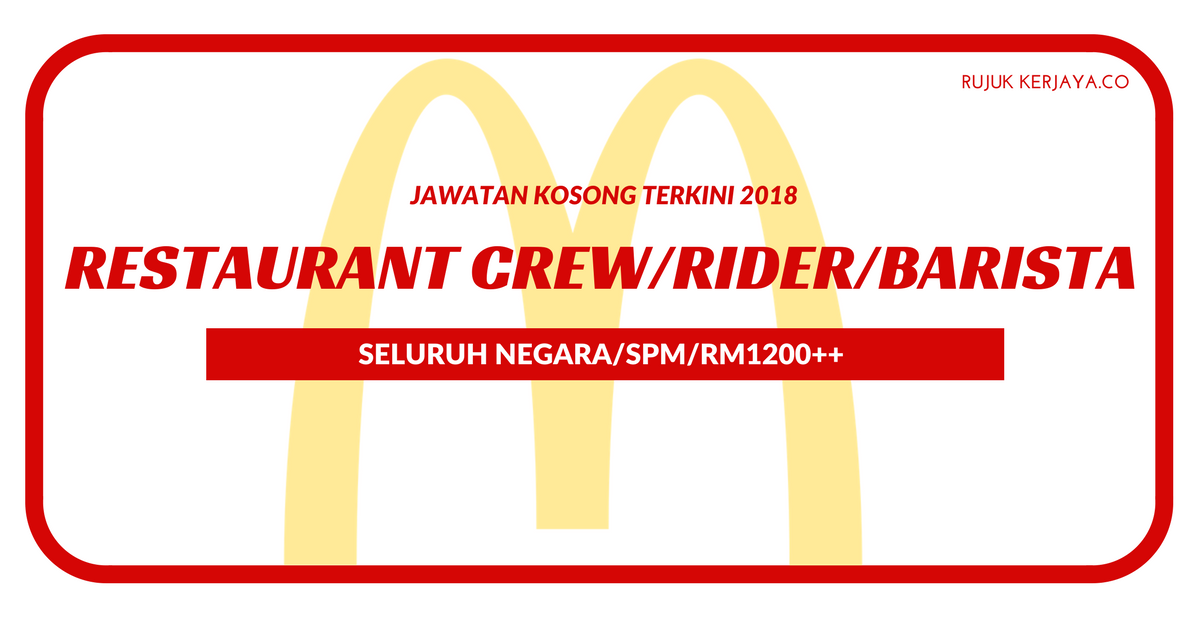 Jawatan Kosong Terkini McDonalds ~ Pelbagai Jawatan 