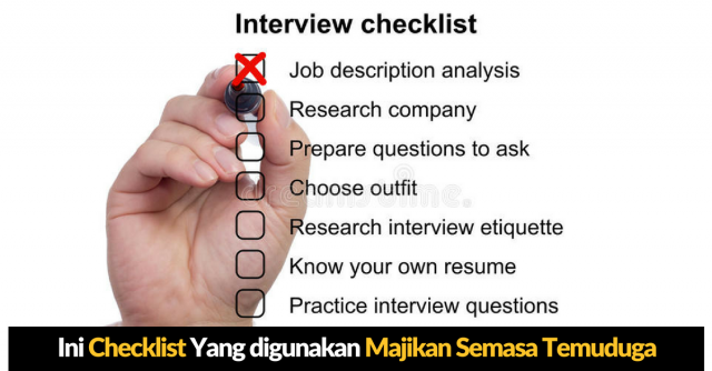 Ini Checklist Yang digunakan Majikan Semasa Temuduga Kerja Kerajaan & Swasta