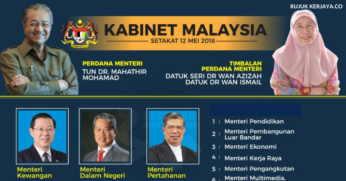 Senarai Menteri Kabinet 2018