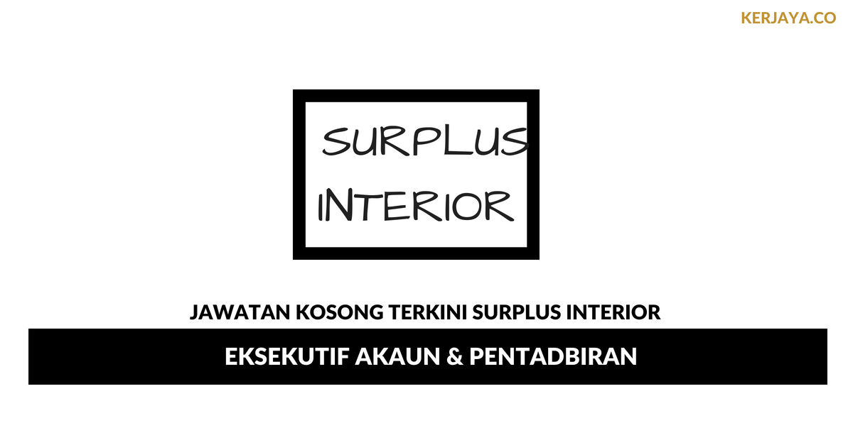 Permohonan Jawatan Kosong Surplus Interior