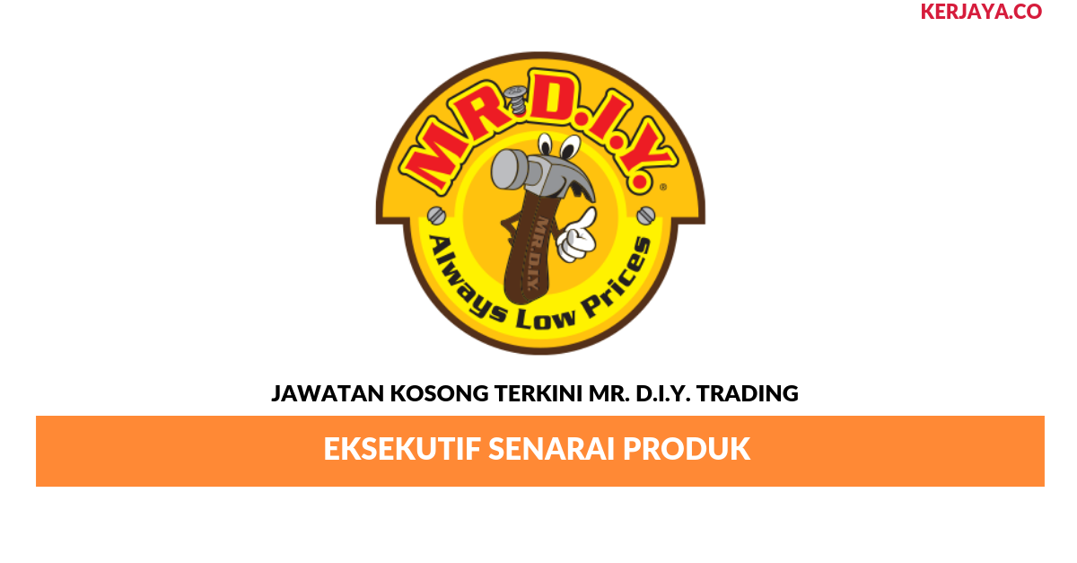 Mr D I Y Trading Eksekutif  Senarai Produk   Kerja 