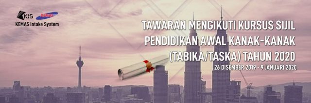 Permohonan Guru Tabika KEMAS 2020 Secara Online di Buka