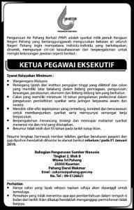 Iklan Jawatan Kosong Pengurusan Air Pahang Berhad (PAIP Iklan Jawatan Kosong Pengurusan Air Pahang Berhad (PAIP