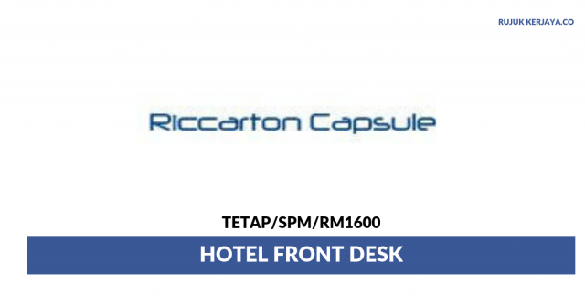 Riccarton Capsule Hotel ~ Hotel Front Desk