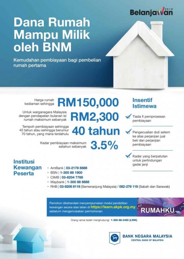 Permohonan Dana Rumah Mampu Milik Bank Negara Malaysia 2019