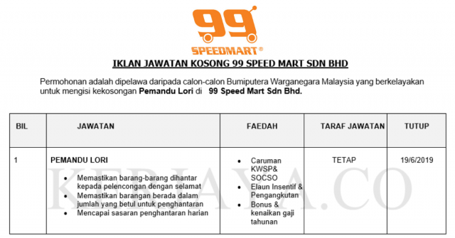 99 Speed Mart ~ Pemandu Lori