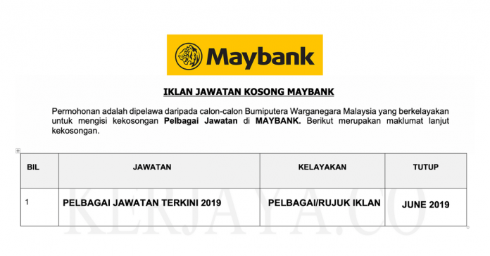 Jawatan Kosong Maybank Jawatan Kosong Maybank