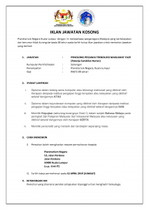 Iklan Jawatan Kosong Planetarium Negara Kuala Lumpur 