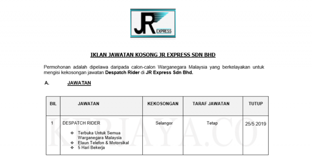 JR Express ~ Despatch Rider