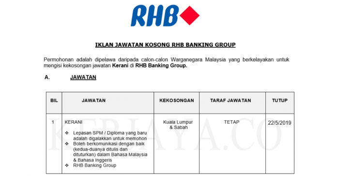 Jawatan Kosong Rhb Bank Kuala Terengganu Projectsforschool Com