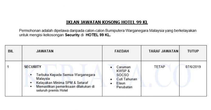 HOTEL 99 KL HOTEL 99 KL ~ Security