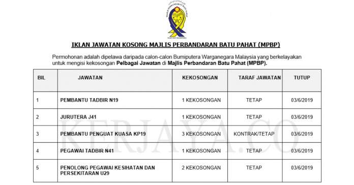 Majlis Perbandaran Batu Pahat (MPBP) (1) Majlis Perbandaran Batu Pahat (MPBP) ~ Pentadbiran & Pengurusan