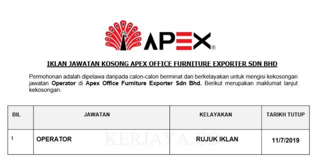 Apex Office Furniture Exporter ~ Operator
