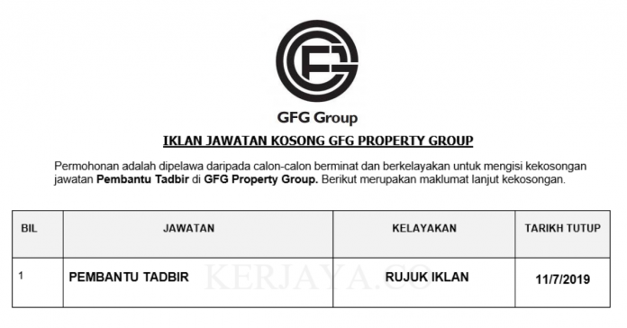 GFG Property Group GFG Property Group ~ Pembantu Tadbir