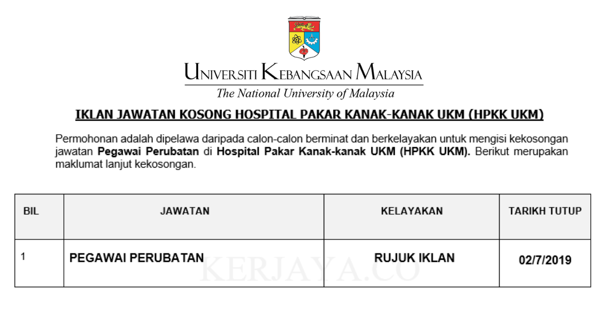 Pegawai Perubatan Hospital Pakar Kanak-kanak UKM (HPKK UKM)