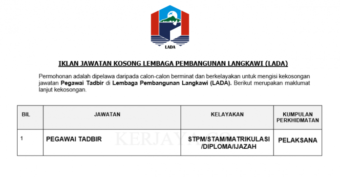 Lembaga Pembangunan Langkawi Lembaga Pembangunan Langkawi (LADA)