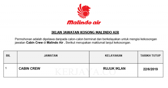 Malindo Air ~ Cabin Crew