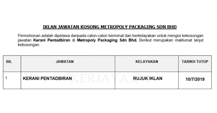 Metropoly Packaging Sdn Bhd