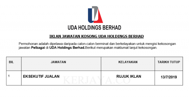UDA Holdings Berhad ~ Eksekutif Jualan