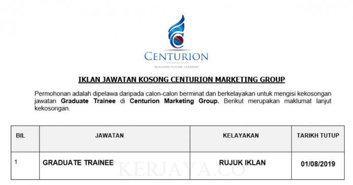 Centurion Marketing Group Centurion Marketing Group ~ Graduate Trainee