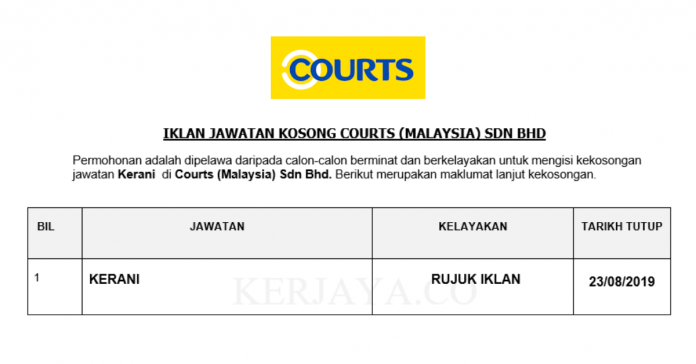 Courts (Malaysia) Sdn Bhd (1) Courts ~ Kerani