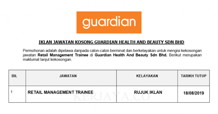 Guardian Health And Beauty Sdn Bhd Guardian Health And Beauty ~ Retail Management Trainee