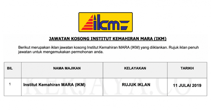 Institut Kemahiran MARA (IKM) Institut Kemahiran MARA (IKM)