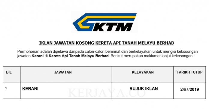 Kereta Api Tanah Melayu Berhad Kereta Api Tanah Melayu Berhad ~ Kerani