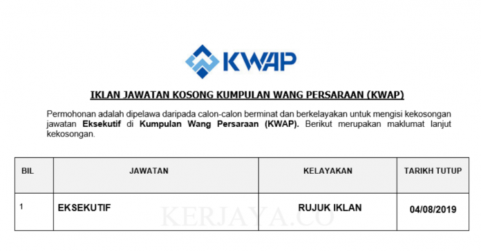 Kumpulan Wang Persaraan (KWAP) Kumpulan Wang Persaraan (KWAP) ~ Eksekutif