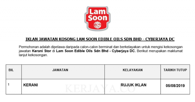 Lam Soon Edible Oils ~ Kerani