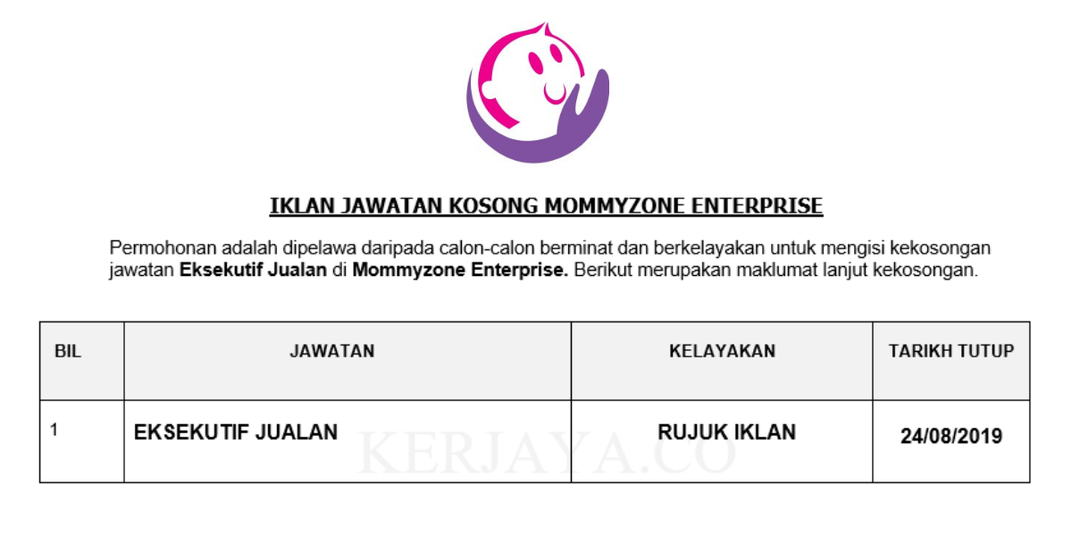 Mommyzone Enterprise • Kerja Kosong Kerajaan