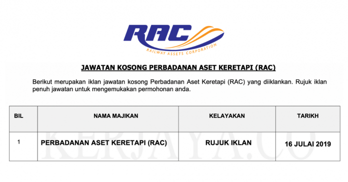 Perbadanan Aset Keretapi Perbadanan Aset Keretapi (RAC)