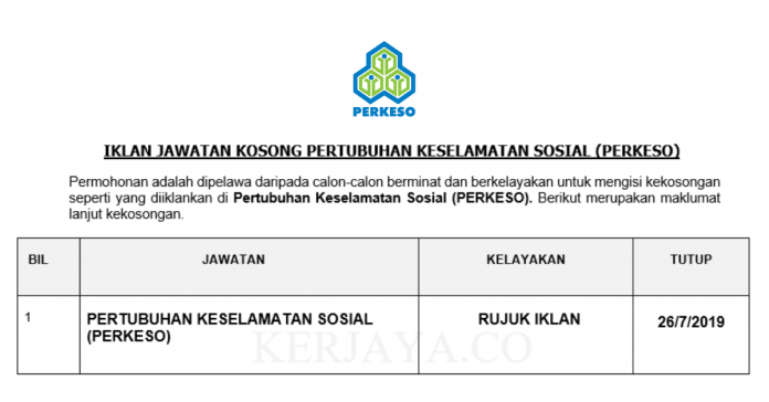 Pertubuhan Keselamatan Sosial (PERKESO) Pertubuhan Keselamatan Sosial (PERKESO)