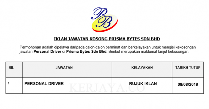 Prisma Bytes Sdn Bhd Prisma Bytes ~ Personal Driver