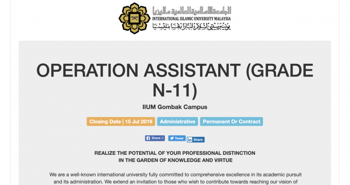 Screenshot 2019-07-10 at 9.01.32 AM Pembantu Operasi N11 Universiti Islam Antarabangsa Malaysia (UIAM)
