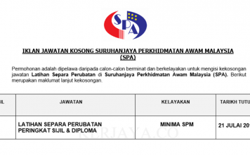 Jawatan Kosong Suruhanjaya Perkhidmatan Awam Malaysia (SPA)