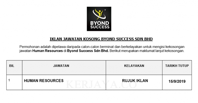 Byond Success Sdn Bhd Byond Success ~ Human Resources