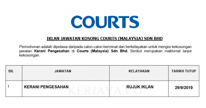 Courts (Malaysia) Sdn Bhd Courts ~ Kerani Pengesahan