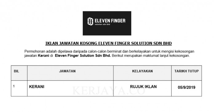 Eleven Finger Solution Sdn Bhd Eleven Finger Solution ~ Kerani