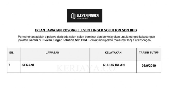_Eleven Finger Solution Sdn Bhd Eleven Finger Solution ~ Kerani