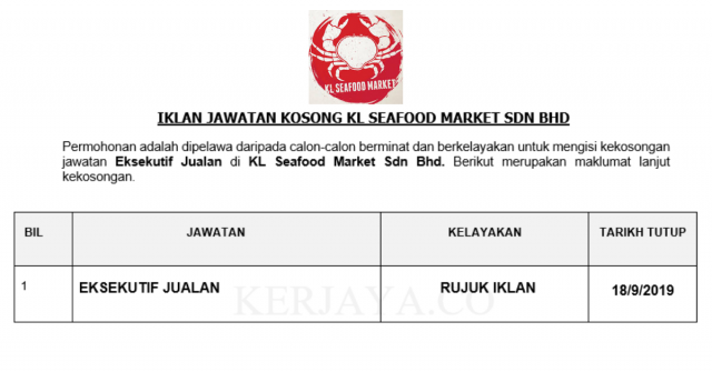 KL Seafood Market ~ Eksekutif Jualan